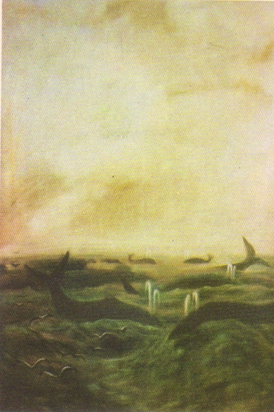 Олег Голосій. Кити. 1992. Полотно, олія. 300 × 200 см