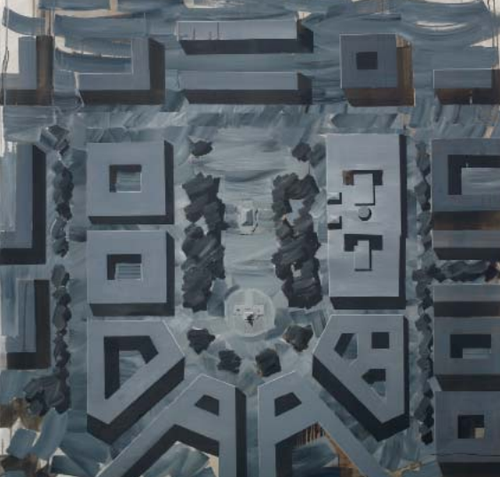 Nikita Kadan. From the “The Scene of Action” project, 2009. Oil on canvas 145x145 сm